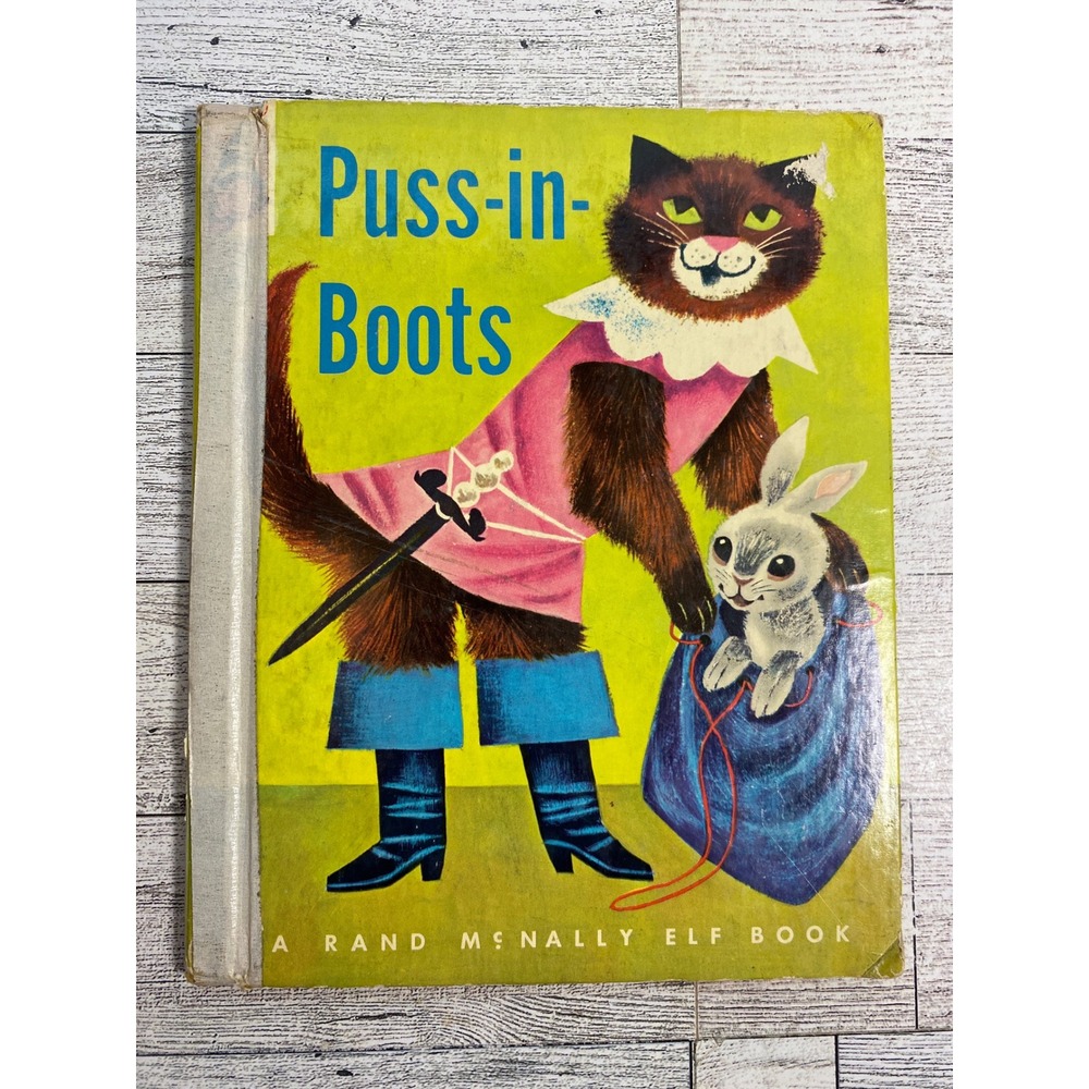 Puss-in-Boots Bernice‎ & Lou Myers 1958 Rand McNally Elf Book 513 Vintage Kids